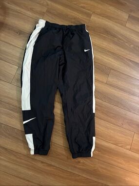 Nike Black and White Track Pants with Side Panels
